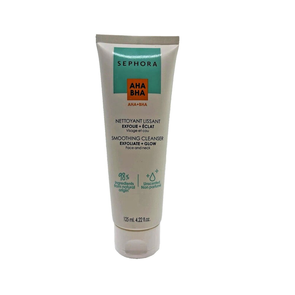 SEPHORA AHA BHA Exfoliate and Glow Smoothing Cleanser 4.22 oz Sealed